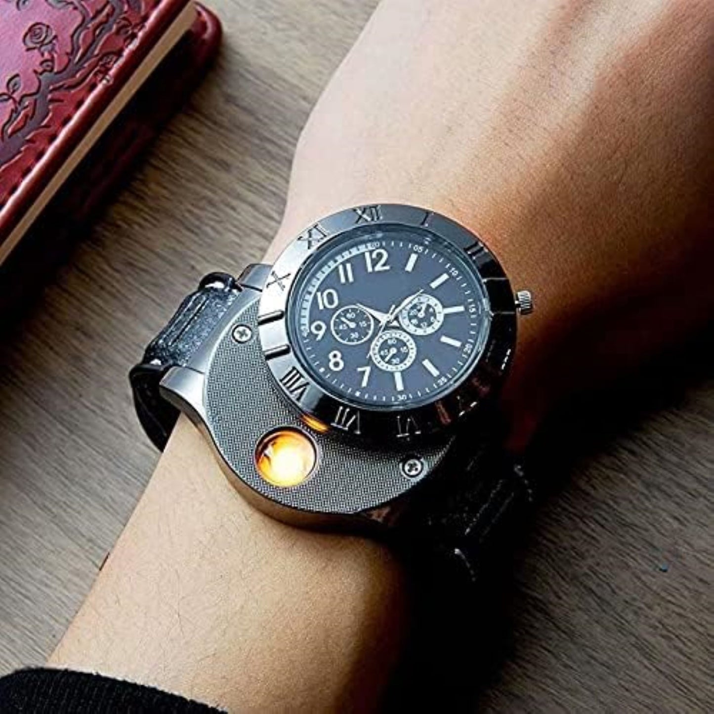 Men's Military USB Lighter Watch – Rechargeable and Multifunctional