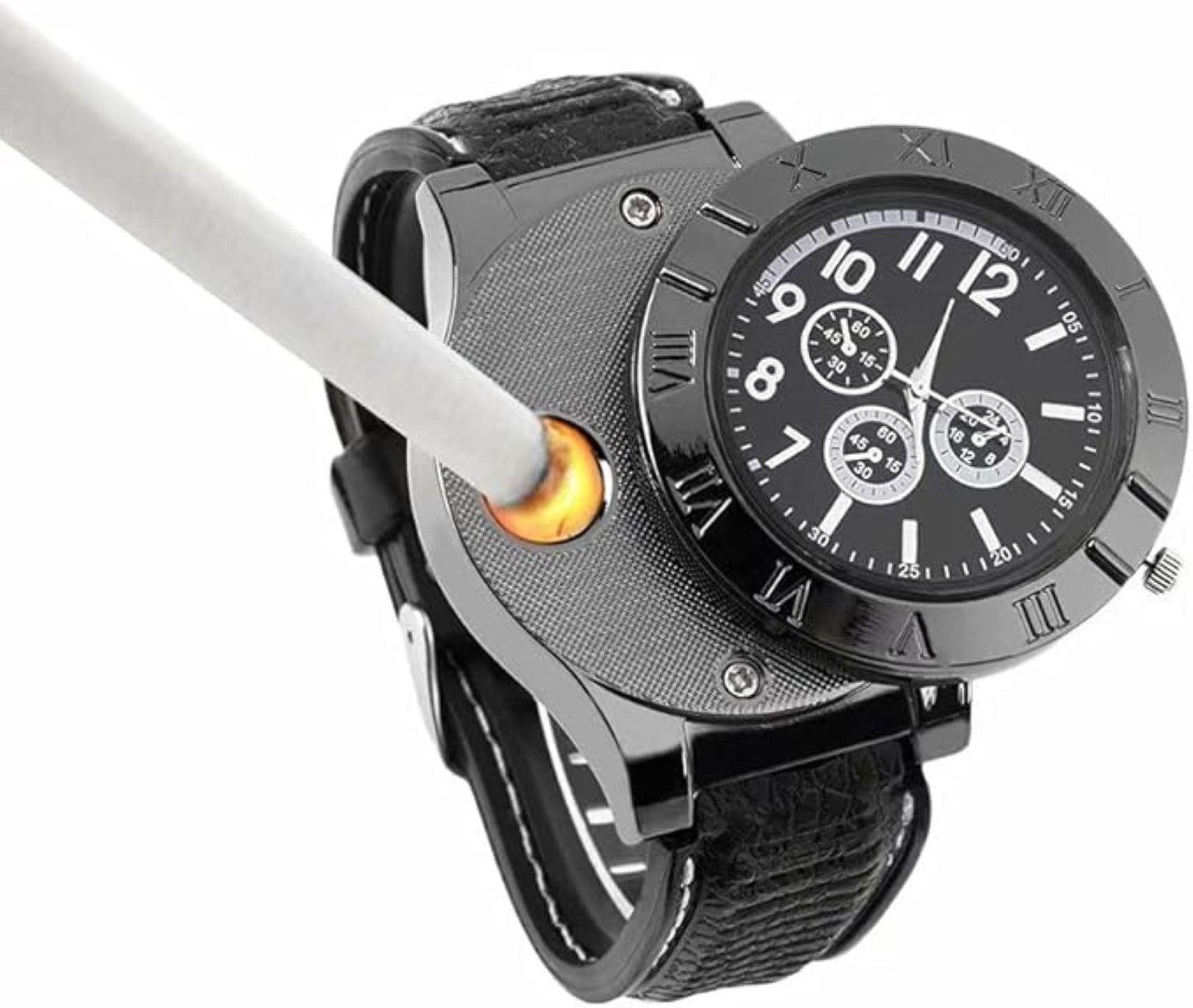 Men's Military USB Lighter Watch – Rechargeable and Multifunctional
