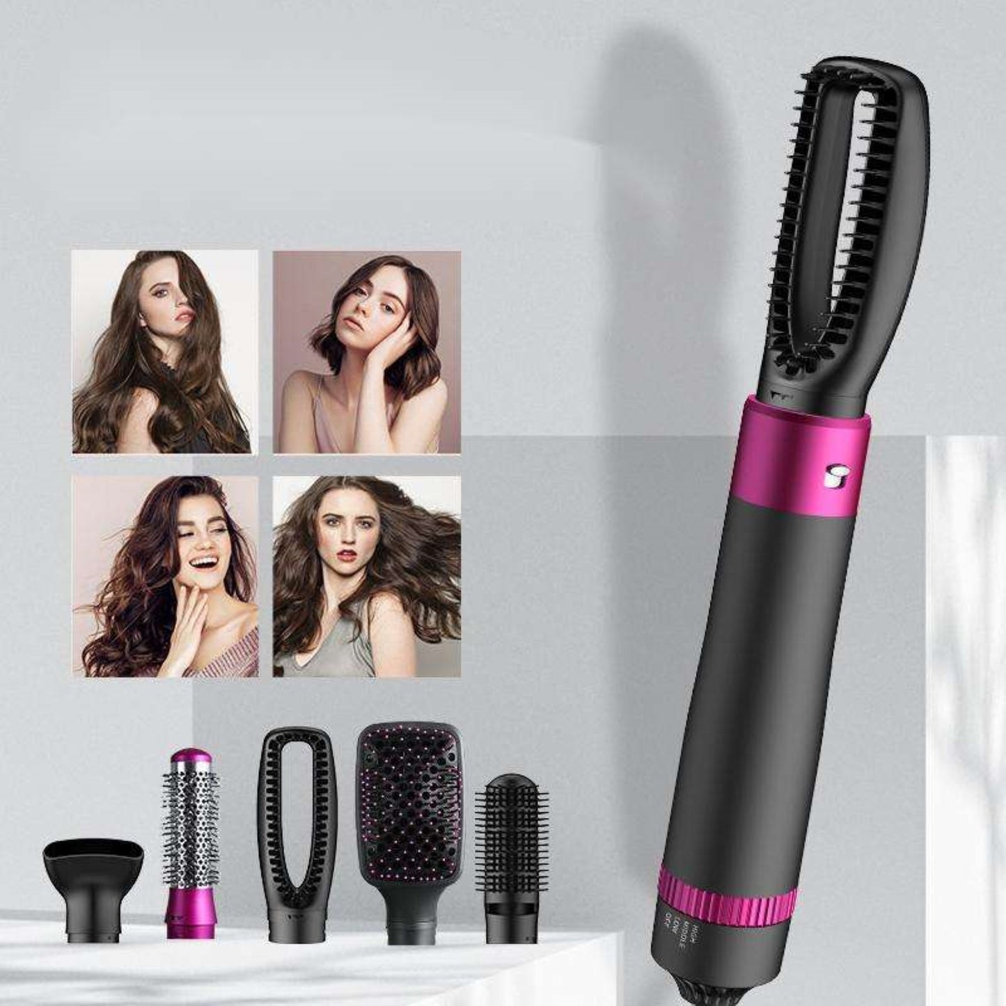 Professional 5-in-1 Hot Air Brush with Ionic Drying and Styling