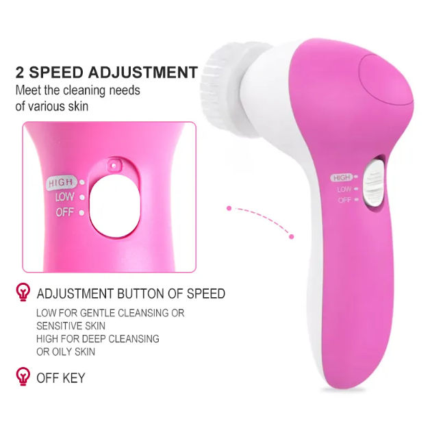 6-in-1 Facial Brush with Multiple Attachments