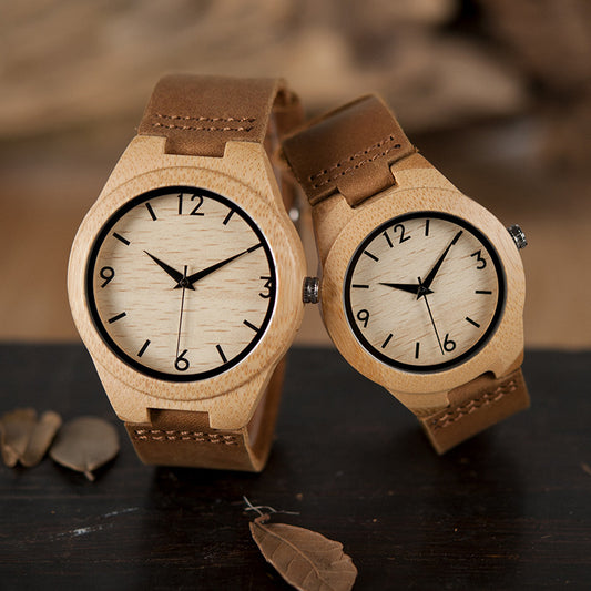 Elegant Wooden Couple Watches: Stylish Bamboo Timepieces for Lovers